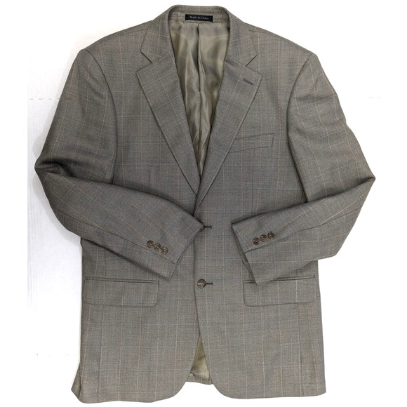 Pendleton Wool Blazer Men Size 40R Gray Windowpane Sports Coat Jacket - Picture 1 of 13